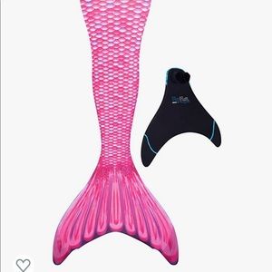 Monofin Jr with pink mermaid tail cover